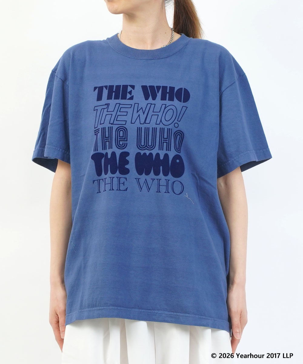 The Who Tシャツ 青 シングルステッチ GOOD ROCK SPEED(グッドロックスピード)THE WHO BAND LOGO FLOCKED
