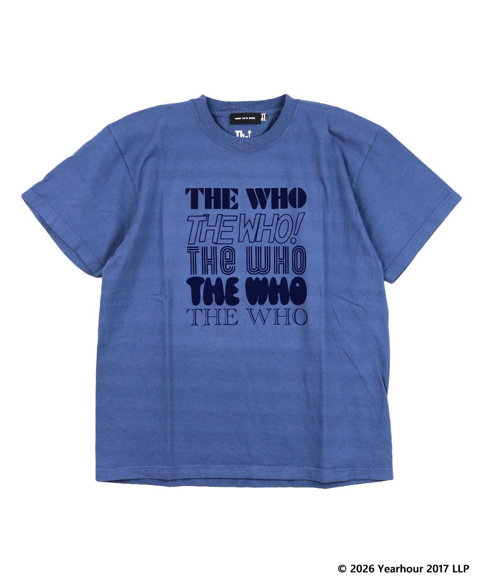 The Who Tシャツ 青 シングルステッチ GOOD ROCK SPEED(グッドロックスピード)THE WHO BAND LOGO FLOCKED