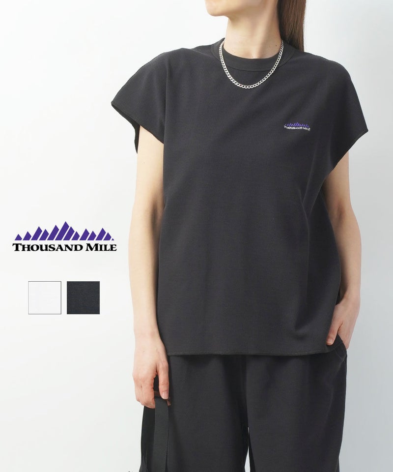 THOUSAND MILE(サウザンドマイル) テックワッフル フレンチスリーブTシャツ オフホワイト(01)