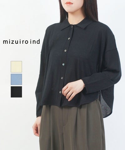 mizuiro-ind(ミズイロインド) シャツカラーシャツカーディガン