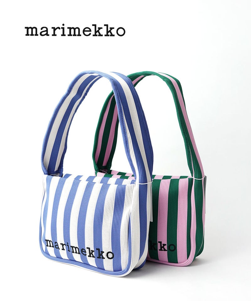 marimekko(マリメッコ) KNITTED SHOULDERBAG MERIROSVO ブルー×オフホワイト(34)