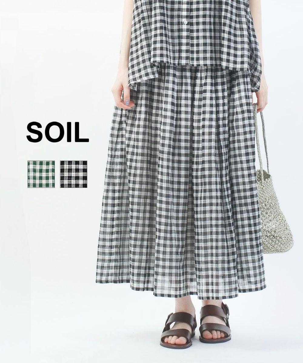 SOIL(ソイル)FANCY GINGHAM CHECK GATHERED SKIRT | BLEU COMME BLEU