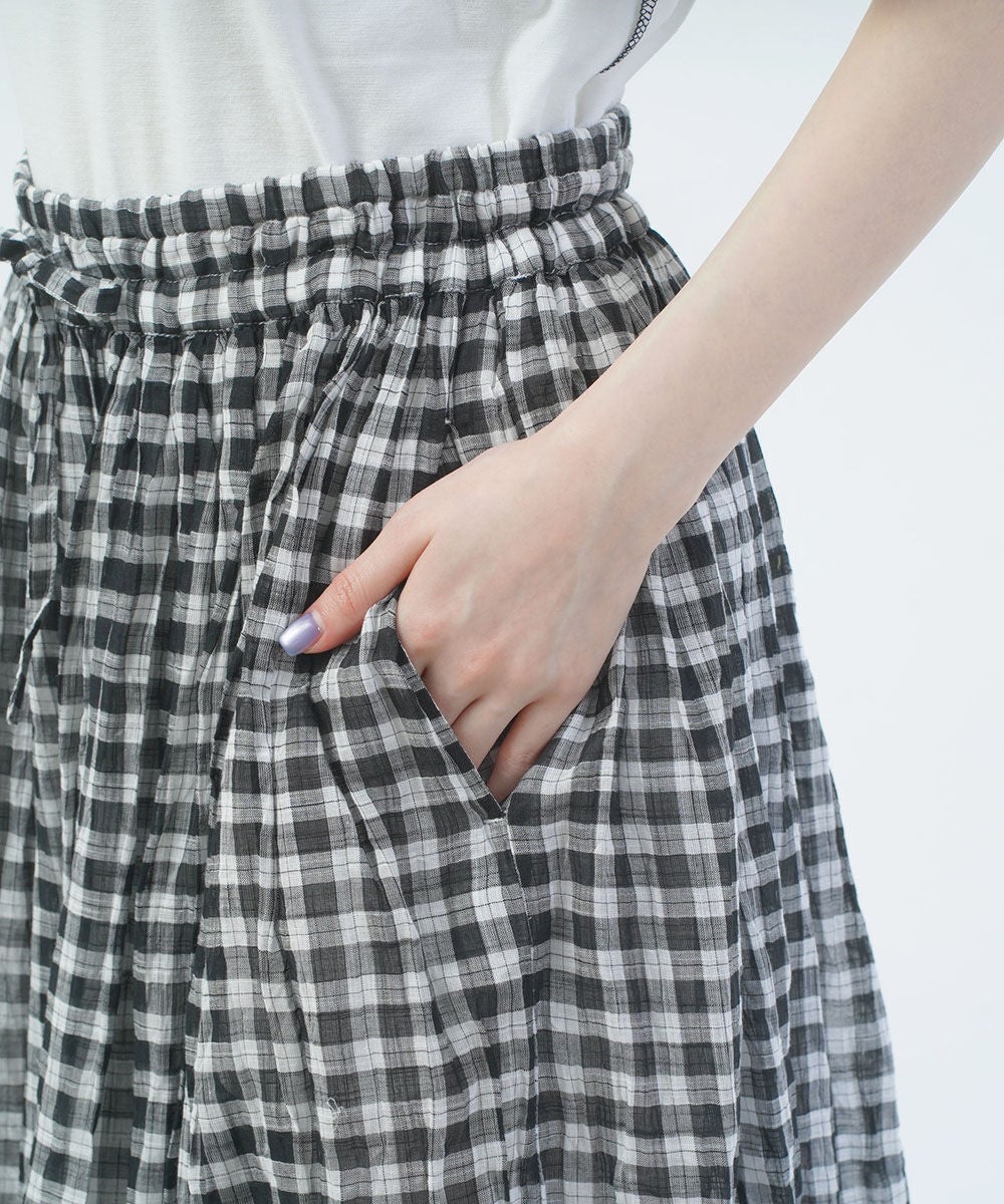 SOIL(ソイル)FANCY GINGHAM CHECK GATHERED SKIRT | BLEU COMME BLEU