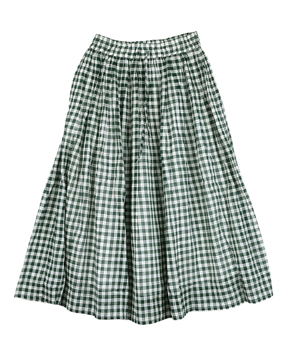 SOIL(ソイル)FANCY GINGHAM CHECK GATHERED SKIRT | BLEU COMME BLEU