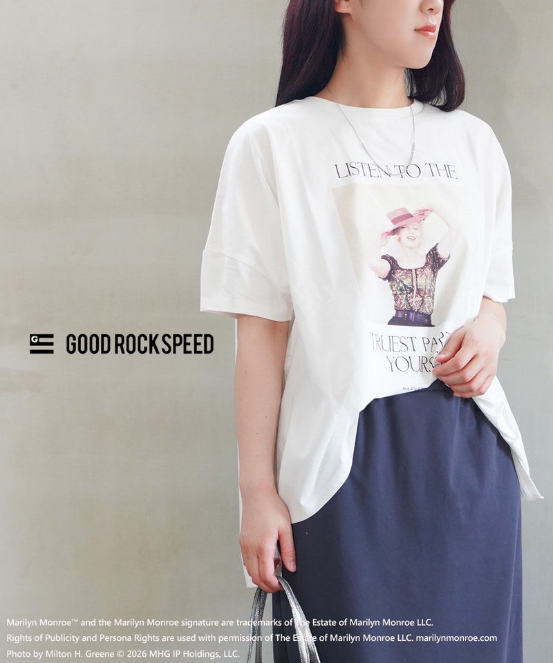 GOOD ROCK SPEED(グッドロックスピード) / Marilyn Monroe / PHOTO ART T-SHIRT ホワイト(WHT)