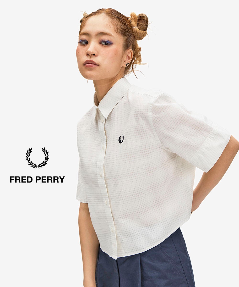 FRED PERRY(フレッドペリー)Open Weave Chequerboard Shirt | BLEU
