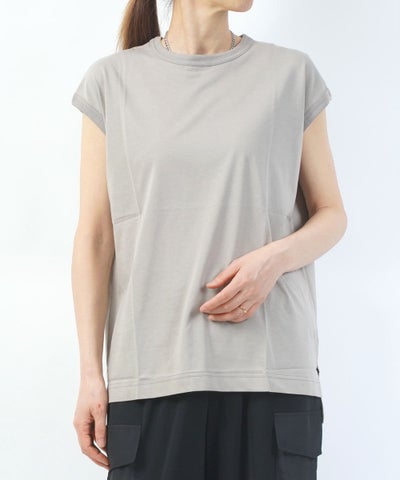 tricot'tricot(トリコトリコ) 72/2サイロプレミアム天竺ラウンドネックノースリーブ