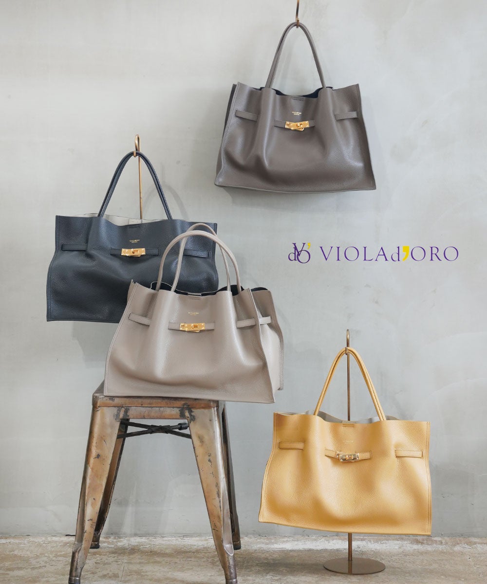 VIOLAd'ORO(ヴィオラドーロ)TRERO イタリアンWフェイスレザートート