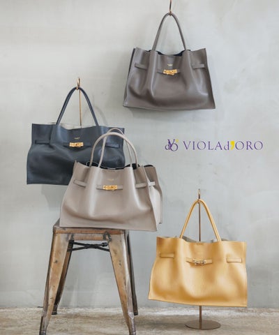 VIOLAd'ORO(ヴィオラドーロ) イタリアンWフェイスレザートートバッグ Lサイズ TRERO