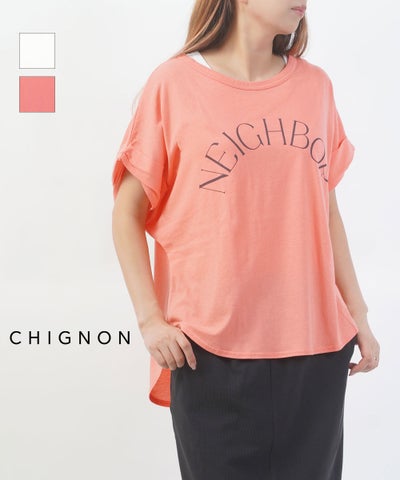 CHIGNON(シニヨン) アーチロゴフレンチTシャツ