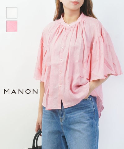 MANON(マノン) ファンスリーブ リネンアミカルシャツ