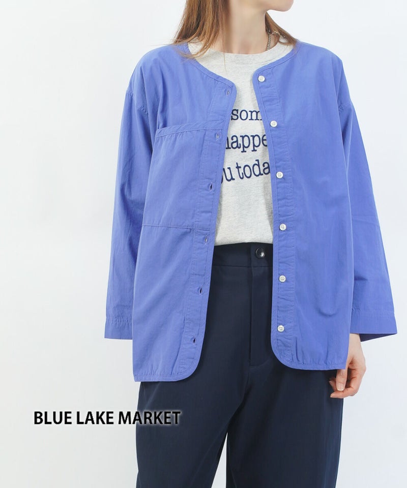 BLUE LAKE MARKET(ブルーレイクマーケット) 50/ブロード パイピングポケットブルゾン ブルー(BLU)