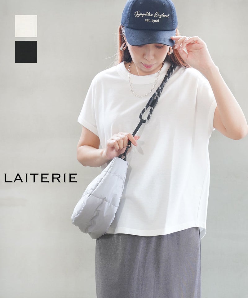 LAITERIE(レイトリー) フレール天竺フレンチスリーブカットソー ホワイト(01)