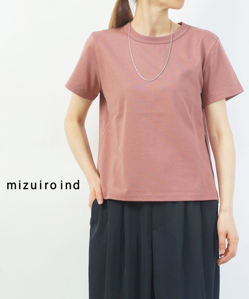 mizuiro ind(ミズイロインド) ベーシッククルーネックTシャツ ピンク(41)