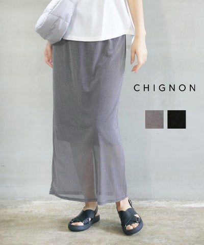 CHIGNON(シニヨン) メッシュIラインスカート