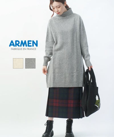 Modele Particulier ARMEN(アーメン) POLO NECK SADDLE SHOULDER ONEPIECE