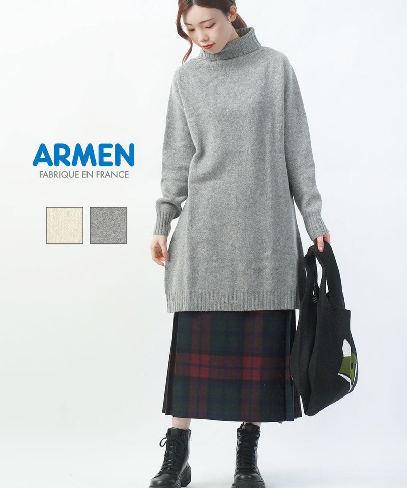 Modele Particulier ARMEN(アーメン) POLO NECK SADDLE SHOULDER ONEPIECE SWANSDOWN(810)