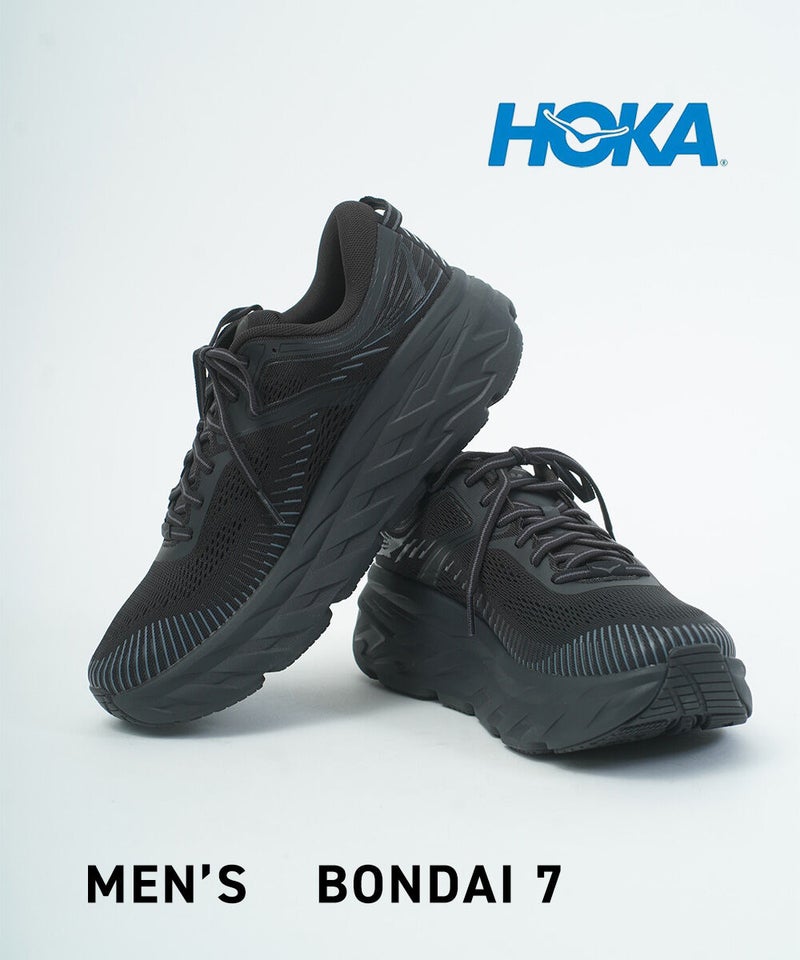HOKA(ホカ) ボンダイ7 メンズ M BONDAI 7 ブラック/ブラック(BBLC)