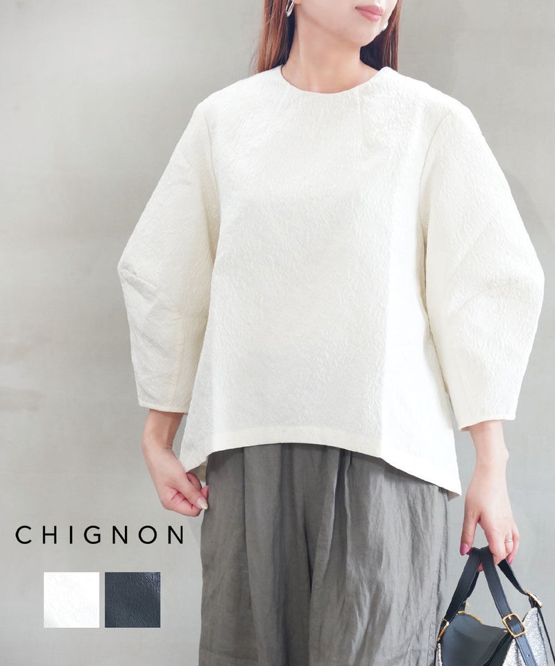 CHIGNON(シニヨン) ジャガードTeeブラウス アイボリー(IVO)