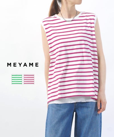 MEYAME(メヤメ) BORDER DOUBLE SLEEVELESS