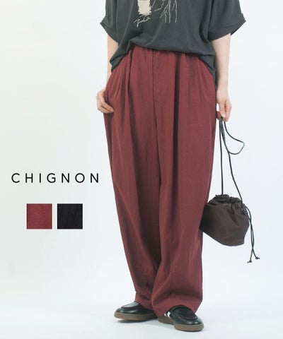 CHIGNON(シニヨン) ツイルタックカーヴィーパンツ