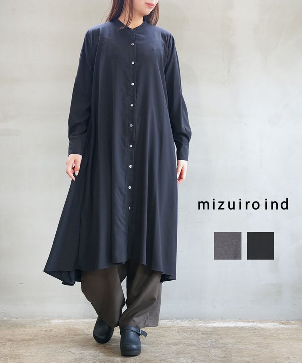 mizuiro ind(ミズイロインド) スタンドカラーフレアワンピース（10枚目）