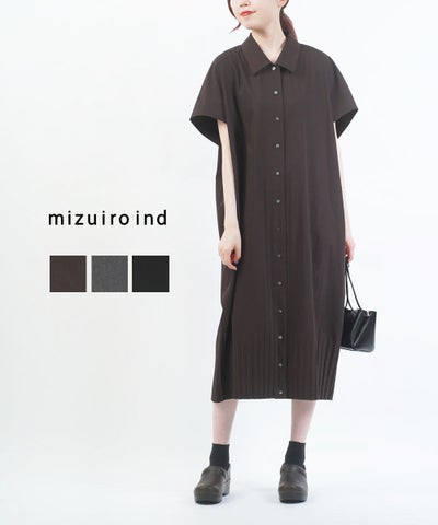 mizuiro ind(ミズイロインド) プリーツヘムワンピース