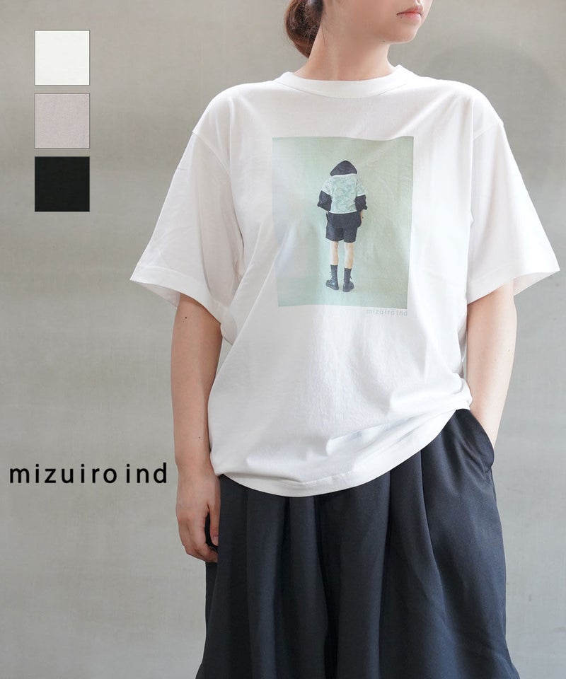 mizuiro ind(ミズイロインド) フォトプリントT オフホワイト(11A)