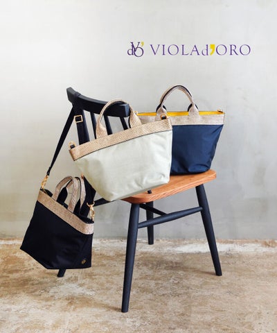 VIOLAd'ORO(ヴィオラドーロ) GINO 2WAY ナイロン トートバッグ Mサイズ