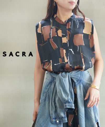 SACRA(サクラ) ジオメトリック ペインティング トップ