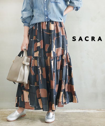 SACRA(サクラ) ジオメトリックペインティングスカート