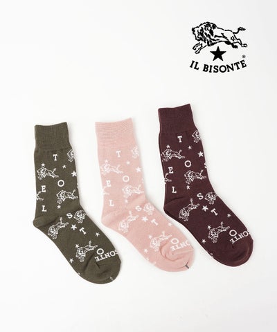 IL BISONTE(イルビゾンテ) バッファローロゴスターソックス