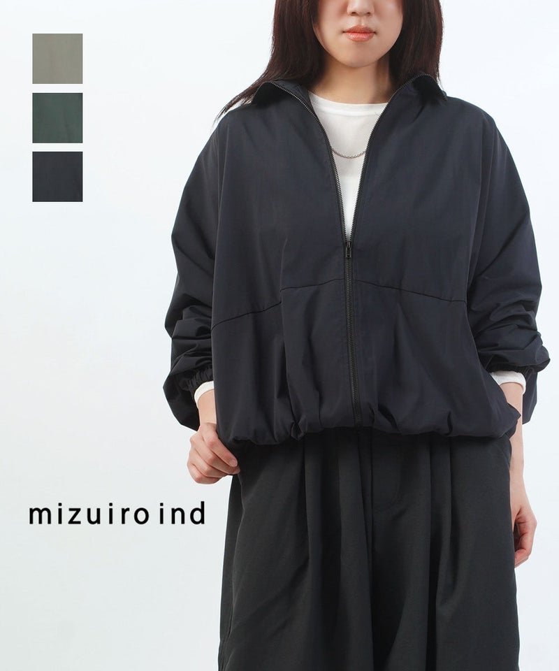 mizuiro ind(ミズイロインド) ハイネックジップブルゾン グレー(91)