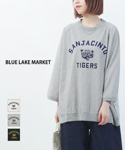 BLUE LAKE MARKET(ブルーレイクマーケット) 天竺プリントラグランプルオーバー
