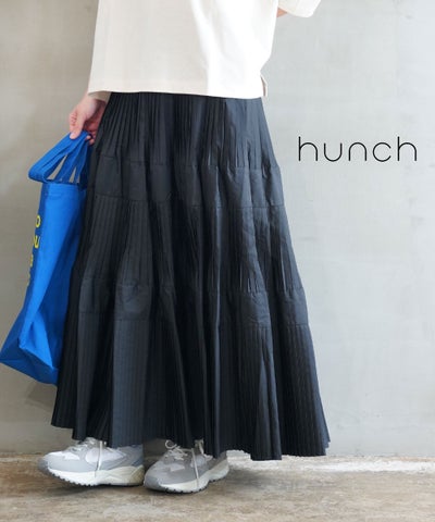hunch(ハンチ) タフタコーディングティアードプリーツスカート
