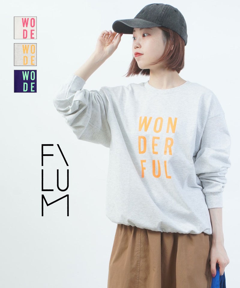 FILUM(フィルム) USコットンドローコードロンT ホワイト/ネオンピンク(B)