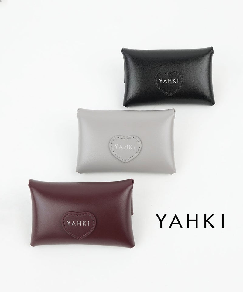 YAHKI(ヤーキ) マルチケース ポーチ ミニポーチ カードケース コインケース 小銭入れ 小さめ 小さい レザー 小物 整理 収納 持ち運び 可愛い MULTI CASE ブラック(BLK)