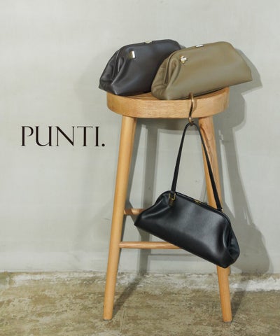 PUNTI.(プンティ) ボストンバッグ ショルダーバッグ レザー 牛革 ECLAIR M