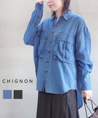 CHIGNON(シニヨン) シアーデニムビッグシャツ