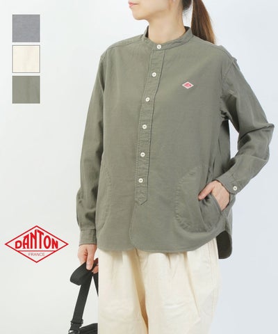 DANTON(ダントン) コットンフランネル バンドカラーシャツ