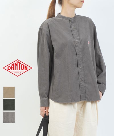 DANTON(ダントン) コーデュロイ バンドカラーシャツ