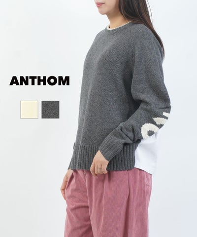 ANTHOM(アントム) 異素材切り替えローゲージニット