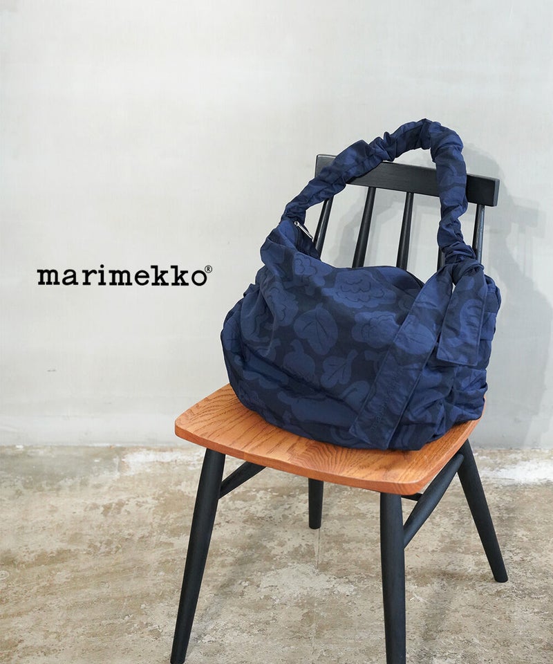 marimekko(マリメッコ) Utu L Kukasta kukkaan ショルダーバッグ ダークブルー×ダークブルー(39)