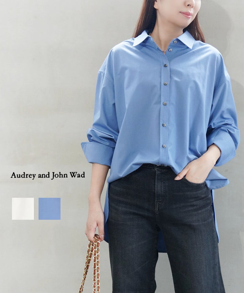 audrey and john wad(オードリーアンドジョンワッド) オーバーサイズロングシャツ オフホワイト(110)