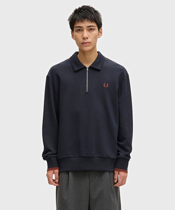FRED PERRY(フレッドペリー) Half Zip Collared Sweatshirt
