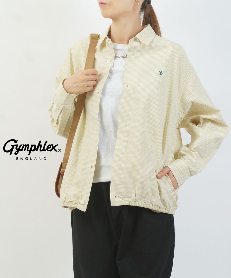 Gymphlex(ジムフレックス) ショート丈シャツ ECRU×YEL CHECK/GRN(ECYE)