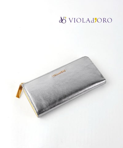 VIOLAd'ORO(ヴィオラドーロ) メタリックレザー L字型長財布 PORTA