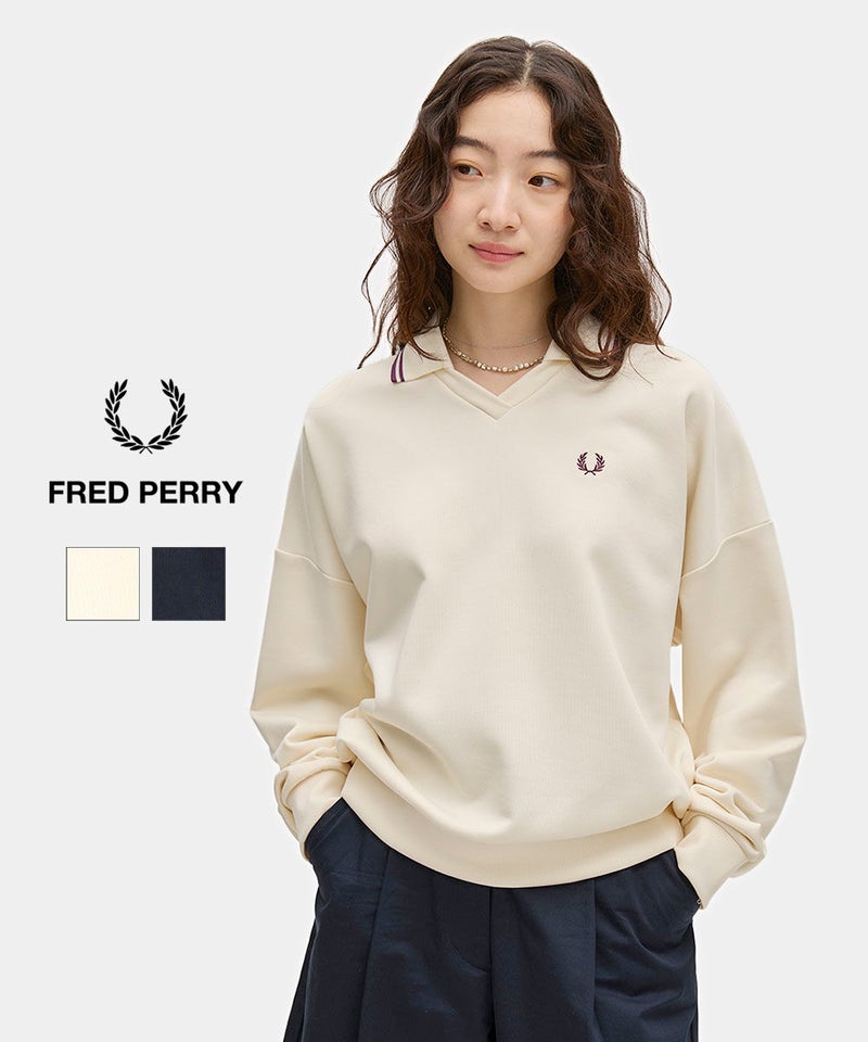 FRED PERRY(フレッドペリー) TIPPED OPEN COLLAR SWEATSHIRT ECRU(560)