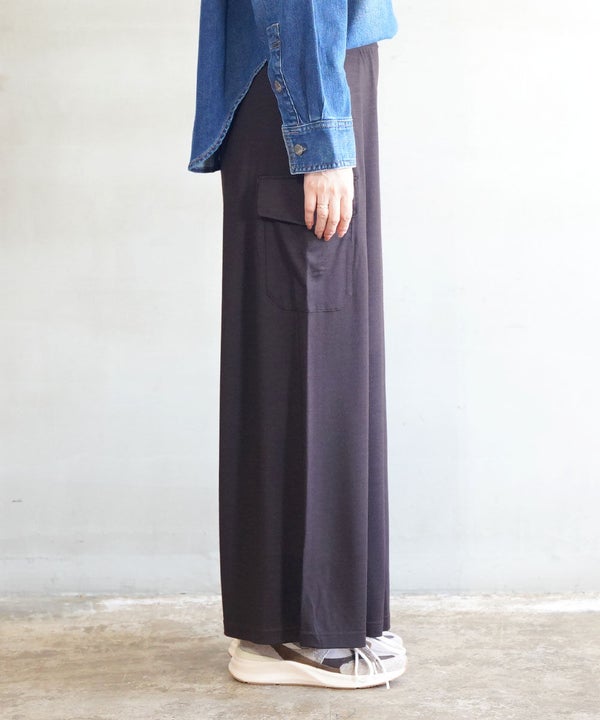 PUPULA(ププラ) ウオッシャブルウールジャージィ サイドポケット キュロットパンツ（8枚目）