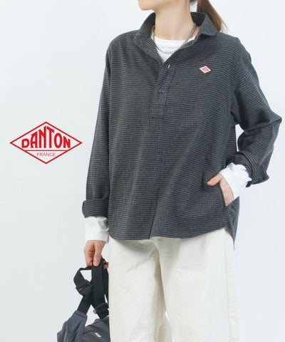 DANTON(ダントン) ラウンドカラー長袖シャツプルオーバー